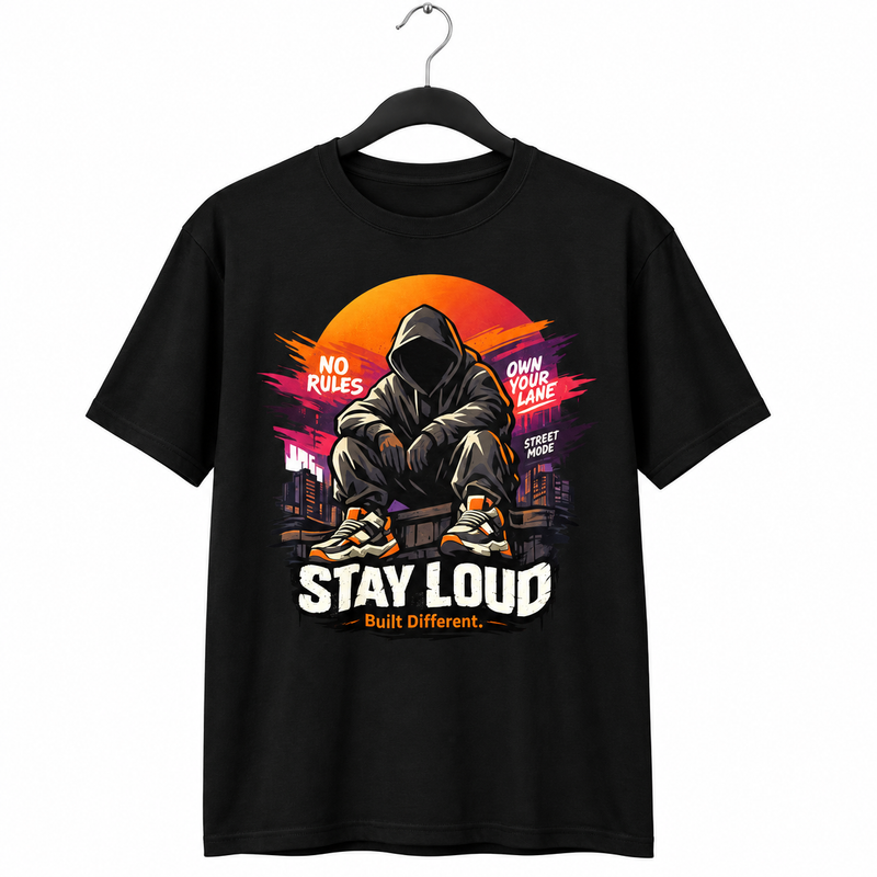 Oversized “Stay Loud” Streetwear Tee